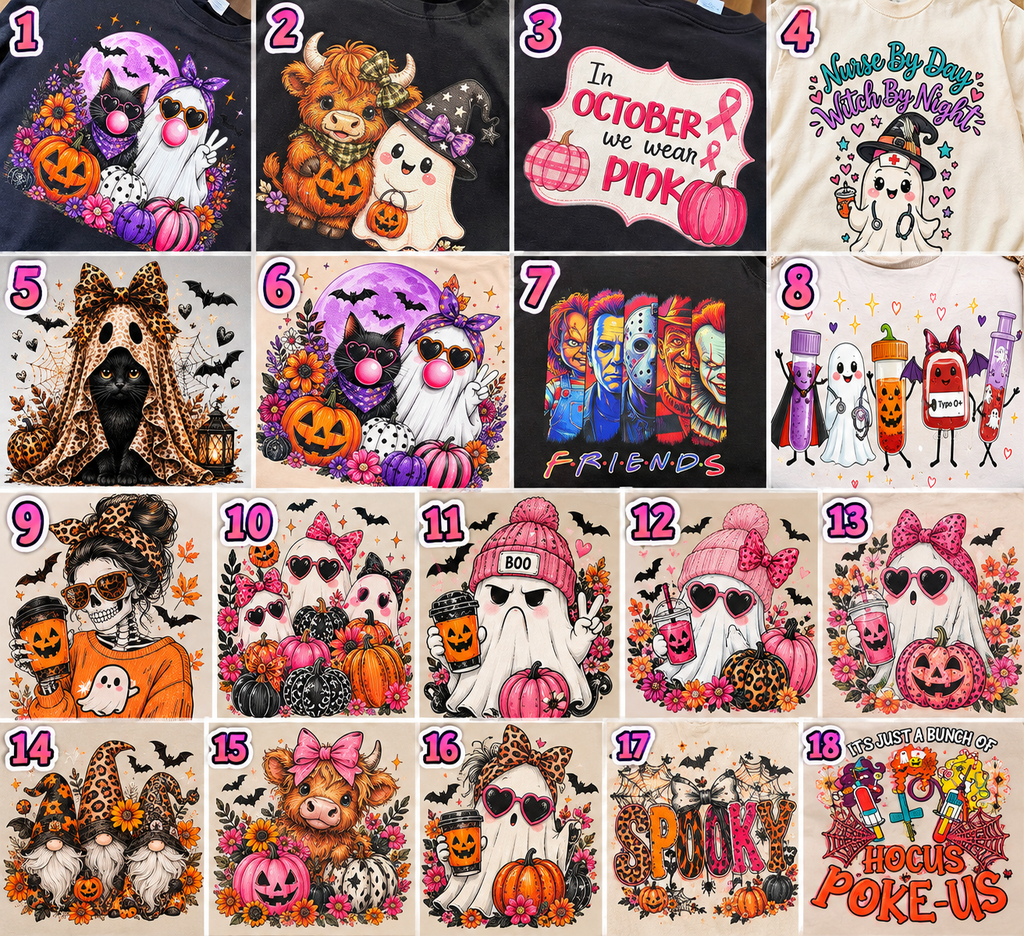 Halloween Graphic Tees & Crewnecks – Choose Your Design
