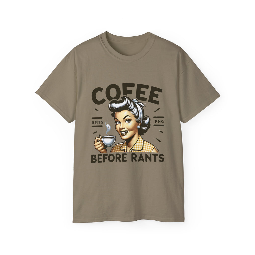 Coffee Before Rants Tee — Retro Vintage Coffee Lover Shirt