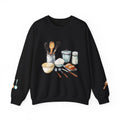 Culinary Art, baking Illustration Crewneck Sweatshirt | Watercolor Kitchen Utensils