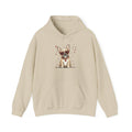 Valentine French Bulldog Puppy Heart Illustration Hoodie | Cute Dog Design