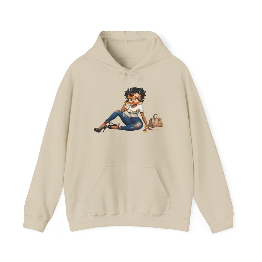 Sitting Fashionista Illustration Hoodie | Trendy Girl Art, Casual Chic