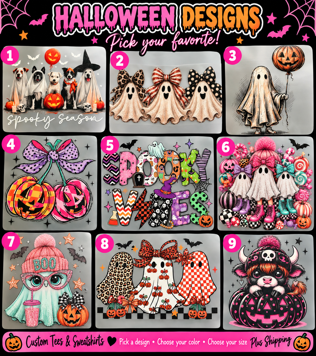 Halloween Graphic Tees & Crewnecks – Choose Your Design