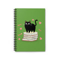 Black Cat on Books Spiral Notebook | Ruled Lined Journal/Nurse