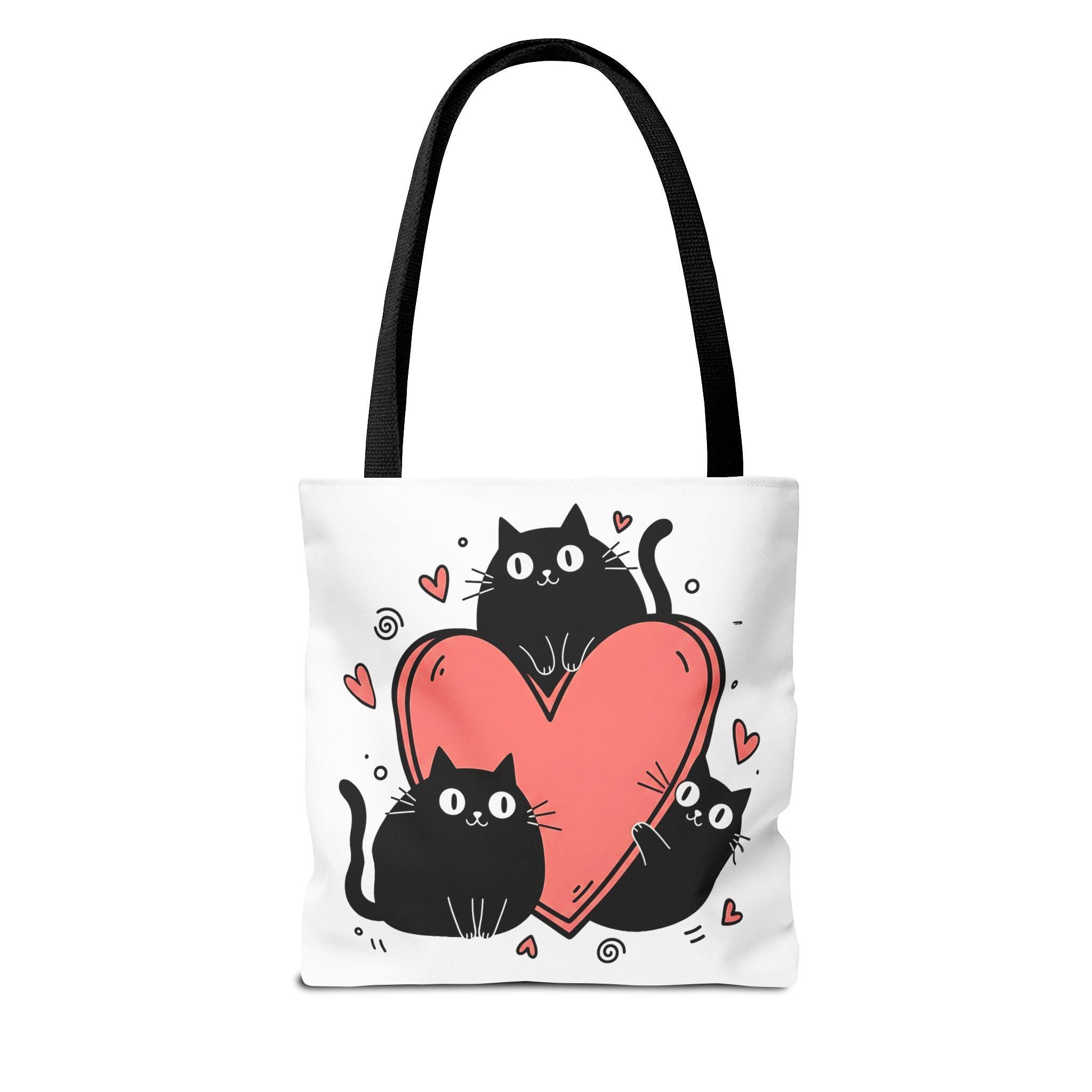 Black Cat Stack of Books Tote