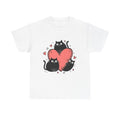 Three Black Cats with Hearts Tee | Valentine Cat Shirt