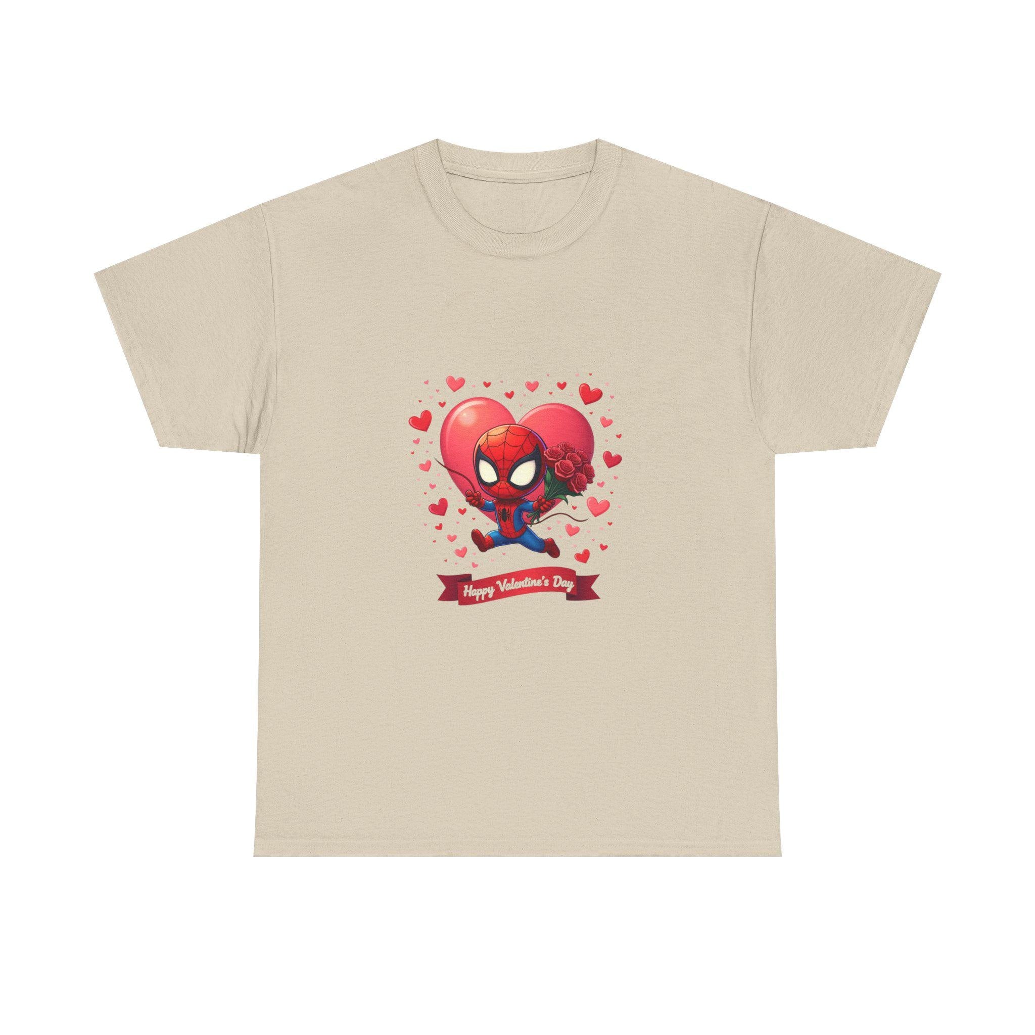 Valentine Spiderman Hero T-Shirt | Heart Mask, Cute Comics Love Design